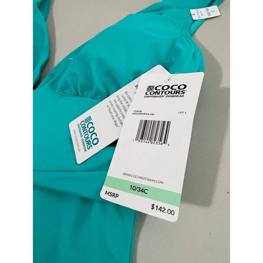 Contours by Coco Reef Emerald Cut One Piece Swimsuit Size 10 - Picture 6 of 8